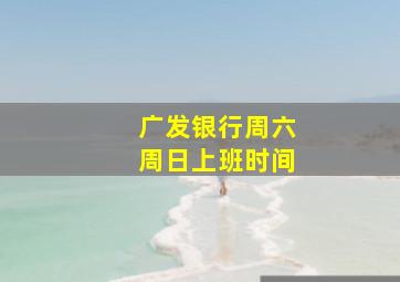 广发银行周六周日上班时间