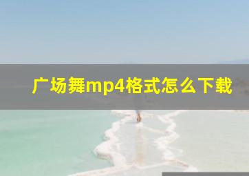 广场舞mp4格式怎么下载