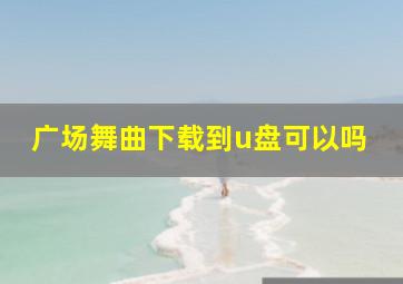 广场舞曲下载到u盘可以吗