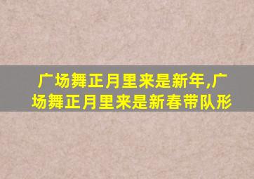 广场舞正月里来是新年,广场舞正月里来是新春带队形