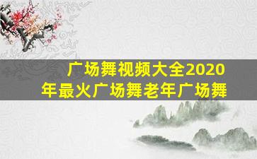 广场舞视频大全2020年最火广场舞老年广场舞