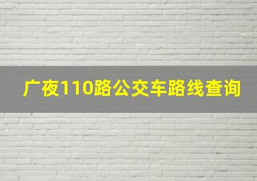 广夜110路公交车路线查询