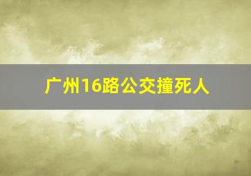 广州16路公交撞死人