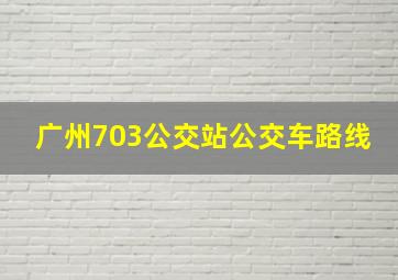 广州703公交站公交车路线