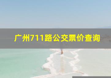 广州711路公交票价查询