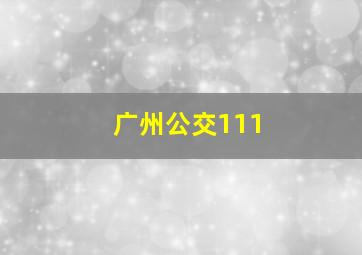 广州公交111