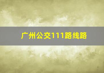 广州公交111路线路