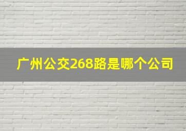 广州公交268路是哪个公司