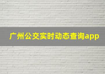 广州公交实时动态查询app