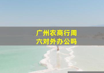 广州农商行周六对外办公吗