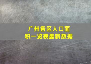 广州各区人口面积一览表最新数据