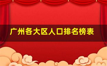 广州各大区人口排名榜表