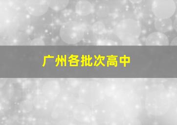 广州各批次高中