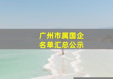 广州市属国企名单汇总公示