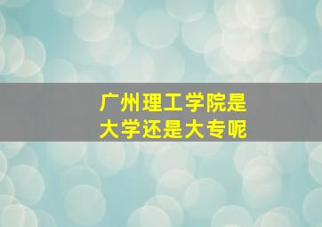 广州理工学院是大学还是大专呢