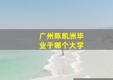 广州陈凯洲毕业于哪个大学