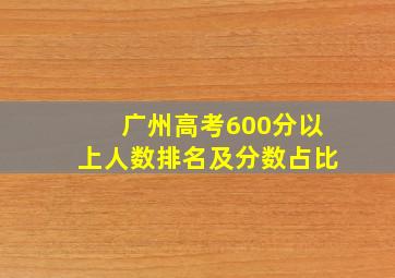 广州高考600分以上人数排名及分数占比