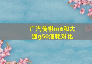 广汽传祺m6和大通g50油耗对比