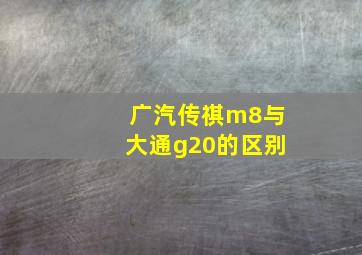 广汽传祺m8与大通g20的区别