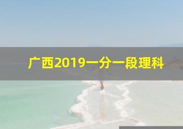 广西2019一分一段理科