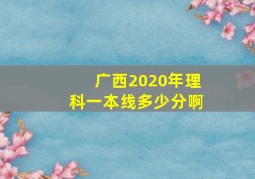 广西2020年理科一本线多少分啊