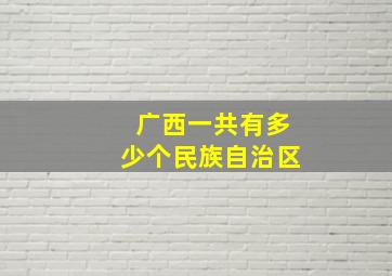 广西一共有多少个民族自治区