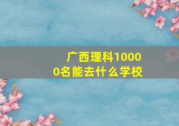 广西理科10000名能去什么学校