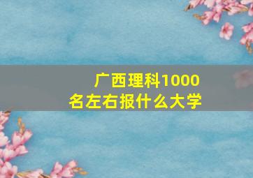 广西理科1000名左右报什么大学