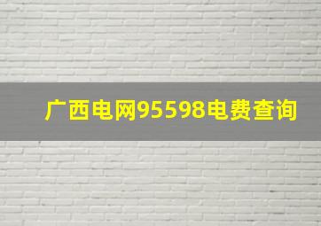 广西电网95598电费查询