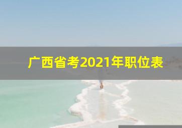 广西省考2021年职位表