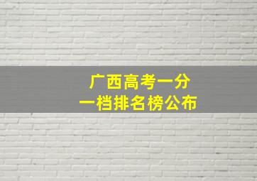 广西高考一分一档排名榜公布