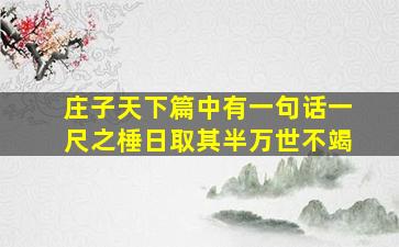 庄子天下篇中有一句话一尺之棰日取其半万世不竭