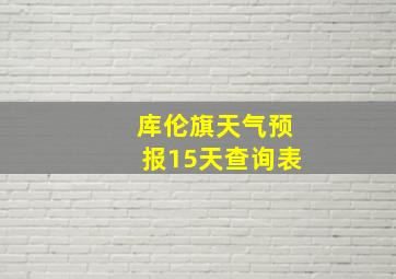 库伦旗天气预报15天查询表