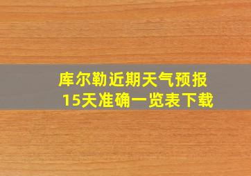 库尔勒近期天气预报15天准确一览表下载