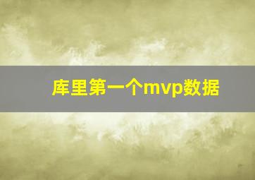 库里第一个mvp数据