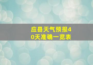 应县天气预报40天准确一览表