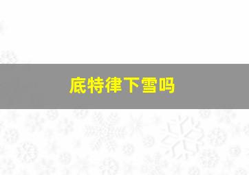 底特律下雪吗