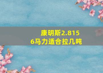 康明斯2.8156马力适合拉几吨