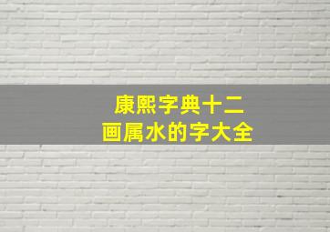 康熙字典十二画属水的字大全