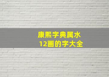 康熙字典属水12画的字大全