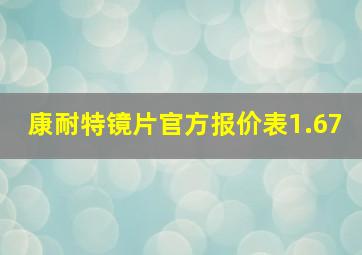 康耐特镜片官方报价表1.67