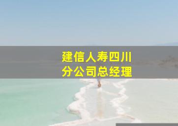 建信人寿四川分公司总经理