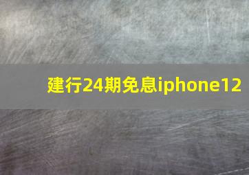 建行24期免息iphone12