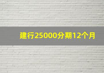 建行25000分期12个月