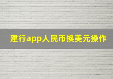 建行app人民币换美元操作