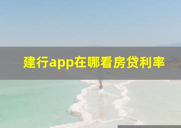 建行app在哪看房贷利率