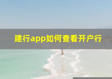 建行app如何查看开户行