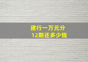 建行一万元分12期还多少钱