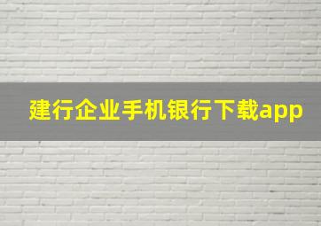 建行企业手机银行下载app