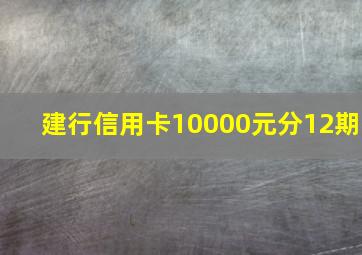 建行信用卡10000元分12期